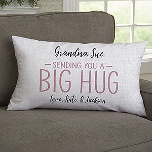 Hug Me Personalized Lumbar Velvet Hug Throw Pillow - 28646-LBV