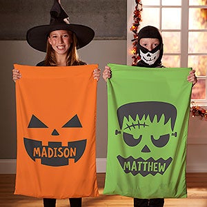 Halloween Faces Personalized Pillowcase Treat Bag - 28687