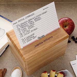 Personalized Recipe Box with Wooden Dividers - Wood Kitchen Decor - Gi –  WoodPresentStudio