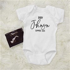 Baby Coming Pregnancy Announcement Personalized Baby Bodysuit - 28784-CBB