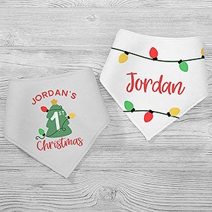 First Christmas Personalized Bandana Bibs- Set of 2 - 28789-BB