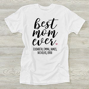 Best Mom Ever Personalized Hanes Ladies T-Shirt - 28822-T