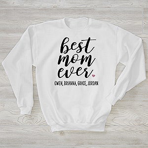 Best Mom Ever Personalized Hanes® Adult Crewneck Sweatshirt - 28823-WS