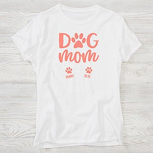 Dog Mom Personalized Hanes Ladies Fitted Tee - 28845-FT