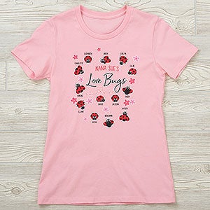 Grandmas Love Bugs Personalized Next Level Ladies Fitted Tee - 28866-NL