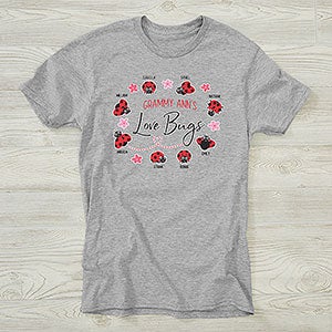 Grandmas Love Bugs Personalized Hanes Adult T-Shirt - 28866-T