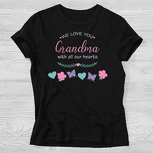 Grandma Has All Our Hearts Personalized Hanes Ladies Fitted Tee - 28872-FT