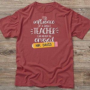 The Influence Of A Great Teacher Personalized Hanes® ComfortWash™ Adult T-Shirt - 28881-CWT