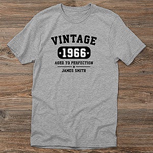 Vintage Birthday Personalized Hanes Adult T-Shirt - 28914-AT
