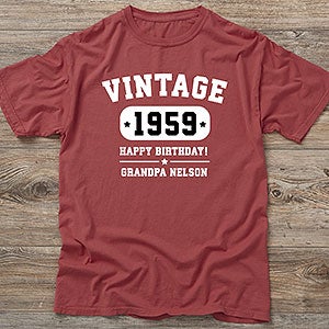 Vintage Birthday Personalized Hanes ComfortWash Adult T-Shirt - 28914-CWT