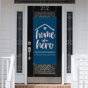 Home of a Hero Personalized Door Banner - 28961