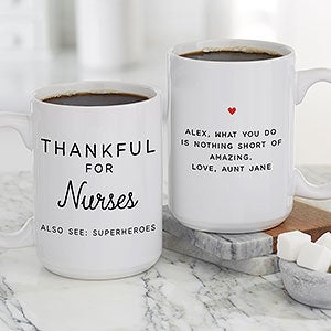 Thankful For Personalized Coffee Mug 15 oz White - 28966-L