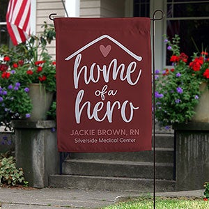 Home of a Hero Personalized Garden Flag - 28979