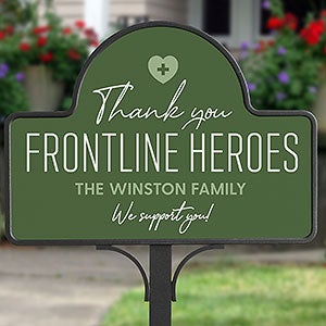 Thank You Frontline Heroes Personalized Magnetic Garden Sign - 28982