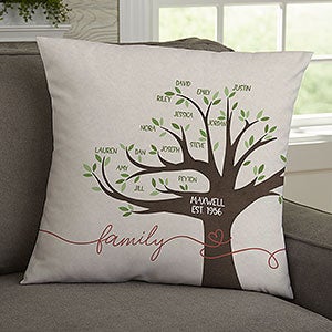 Our Family Tree Personalized 18 Velvet Throw Pillow - 28987-LV
