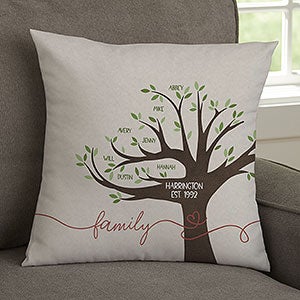 Our Family Tree Personalized 14 Velvet Throw Pillow - 28987-SV