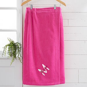 Playful Name Embroidered Womens Pink Towel Wrap - 28988-PK