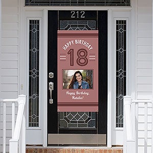 Modern Birthday Personalized Photo Door Banner - 28995