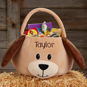 Puppy Embroidered Plush Halloween Treat Bag - 29010