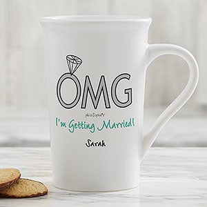 OMG Im Getting Married philoSophies® Personalized Mug 16 oz.- White - 29046-U