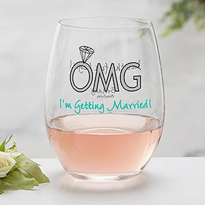 OMG Im Getting Married philoSophies® Personalized Stemless Wine Glass - 29047-S