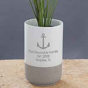 Choose Your Icon Personalized Coastal Cement Vase - 29065