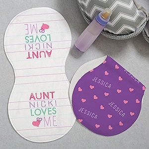 Look Who Loves Me Personalized Burp Cloths - Set of 2 - 29103-B
