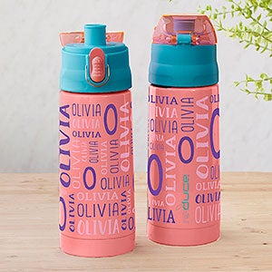 Name  Initial Personalized 13 oz Reduce Frostee Water Bottle - Coral - 29239-P