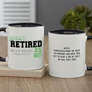 Officially Retired Personalized Coffee Mug 11 oz.- Black - 29245-B