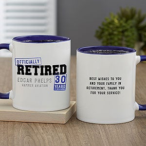 Officially Retired Personalized Coffee Mug 11 oz.- Blue - 29245-BL