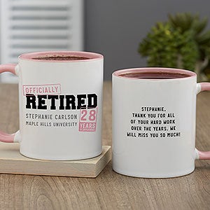 Officially Retired Personalized Coffee Mug 11 oz.- Pink - 29245-P