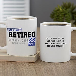 Officially Retired Personalized Coffee Mug 11 oz White - 29245-S