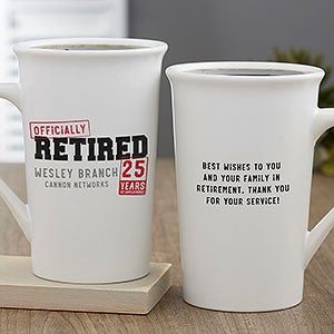 Officially Retired Personalized Latte Mug 16 oz.- White - 29245-U