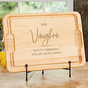 Classic Elegance Family Personalized Maple Cutting Board 12x17 - 29268