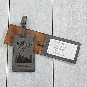 Adventure Awaits Personalized Charcoal Luggage Tag - 29342-G