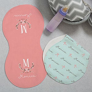 Girly Chic Personalized Burp Cloths - Set of 2 - 29346-B