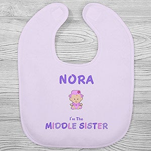 Sister Character Personalized Baby Bib - 29380-B