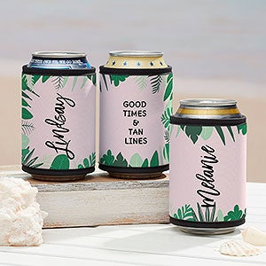 Palm Leaves Personalized Can  Bottle Wrap - 29425