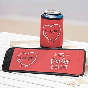 Doctor Off Duty Personalized Can  Bottle Wrap - 29489