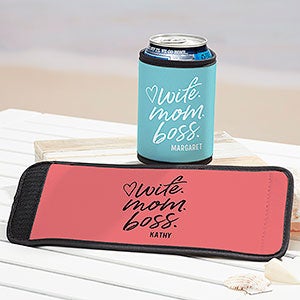Wife. Mom. Boss. Personalized Can  Bottle Wrap - 29521