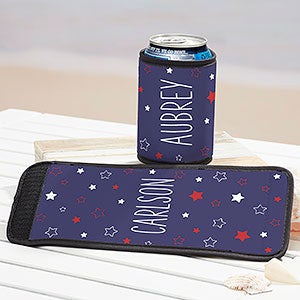 Stars  Stripes Personalized Beer Can  Bottle Wrap - 29523