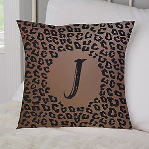 Leopard Print Personalized 14 Velvet Throw Pillow - 29532-SV