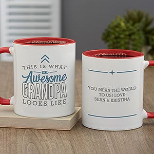 This Is What an Awesome Grandpa Looks Like Personalized Coffee Mug 11 oz.- Red - 29614-R
