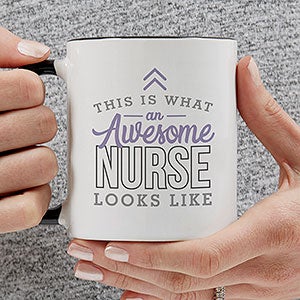 This Is What an Awesome Nurse Looks Like Personalized Coffee Mug 11 oz Black - 29618-B