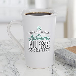 This Is What an Awesome Nurse Looks Like Personalized Latte Coffee Mug - 29618-U