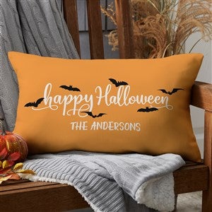 Happy Halloween Personalized Lumbar Outdoor Throw Pillow - 12x22 - 29660-LB