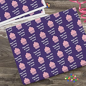 Icon Step  Repeat Personalized Birthday Wrapping Paper Sheets - 29669-S
