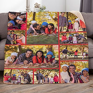 Photo Collage For Him Personalized 50x60 Sherpa Blanket - 29701-S