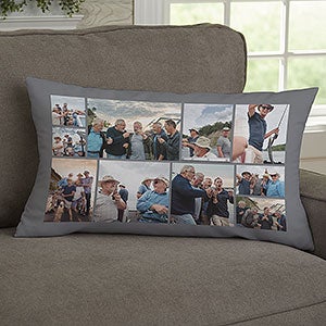 Photo Gallery For Him Personalized Lumbar Velvet Throw Pillow - 29708-LBV