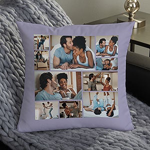 Photo Collage For Couples Personalized 14-inch Velvet Throw Pillow - 29709-SV